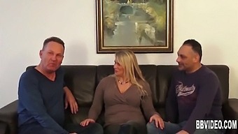 Voluptuous German Mom Handles Double The Pleasure